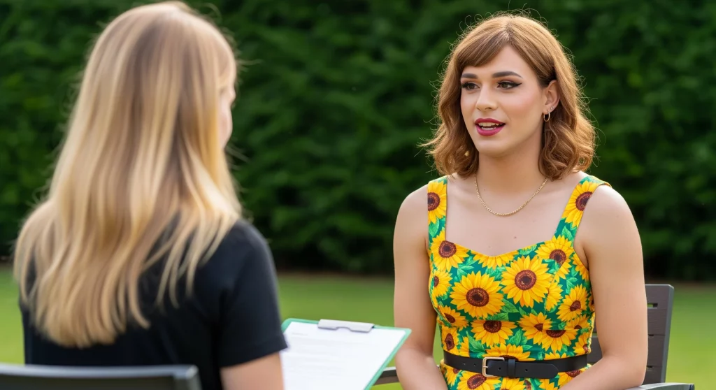 Trans-Frau im Gespräch mit einem Psichologen über sie ffs